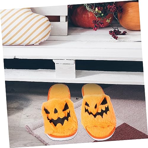 Halloween Jack O Lantern Pumpkin Slippers Indoor or Outdoor Fuzzy Slippers 25cm3