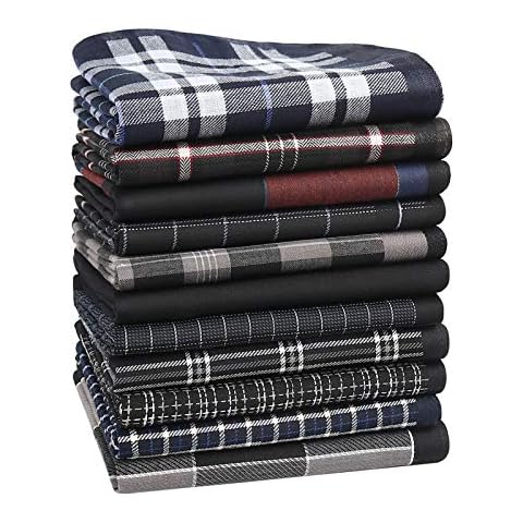 HOULIFE Mens Black Checkered Handkerchiefs Set Cover