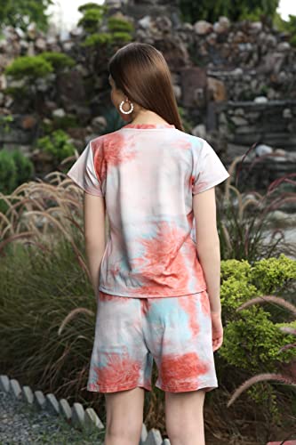 Image of DHRUVI Trendz Co Ord Set for Women | Outfits Tracksuit Set | Co Ord Set for Women | Travel Co Ord Set for Women |Tie Dye Printed Short | Half Sleeve