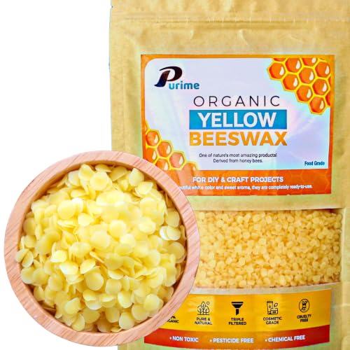PURIME Yellow Beeswax Pellets 1LB | Food-Grade Pure Triple-Filtered