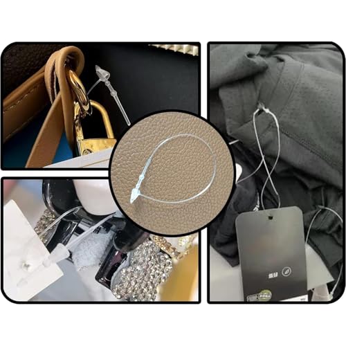 2000 Stück Sicherheitsfäden für Etiketten, Kunststoff Loop Pins, Transparente Sicherheitsfäden, Wiederverwendbar Loop Pins für Kleidung, Schuhe, Preisschilder，Einfache Handhabung ohne Pistole(13 cm)