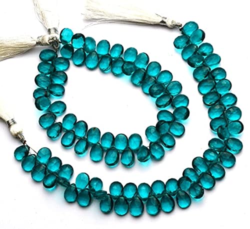 Perles quartz hydro apatite briolettes poire facettée 7x10mm pour bijoux