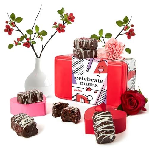 David's Cookies Assorted Brownies & Crumb Cake Gift Tin, 3Lbs - Fresh Baked Chocolate Fudge Slices and Brownies - Delicious Gourmet Snack Gift Basket for Mom, Women, or Any Special Occasion