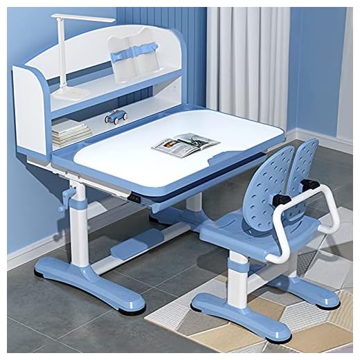 StarAndDaisy Smart Kids Multifunctional Study Table and Chair with an Option of LED Lamp and Book Storage Shelf (Blue Upgraded)