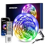 Nexillumi 10M LED Strip Lights, Smart Bluetooth Light Strips with App & Remote, Colour Changing LED Tape Lights, Music Sync Dimmable RGB Lighting for Bedroom, Living Room, Kitchen, Ceiling & Party