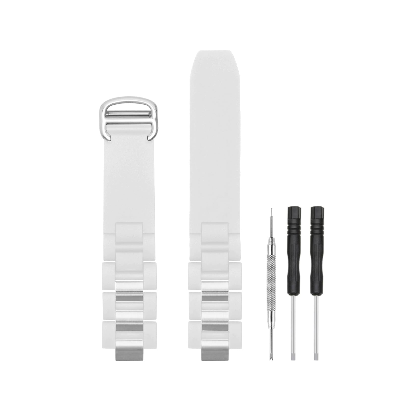 Compatible avec montre Cartier 20 mm, bracelet de rechange en caoutchouc de silicone et acier inoxydable pour Must 21 Chronoscaph Autoscaph, noir