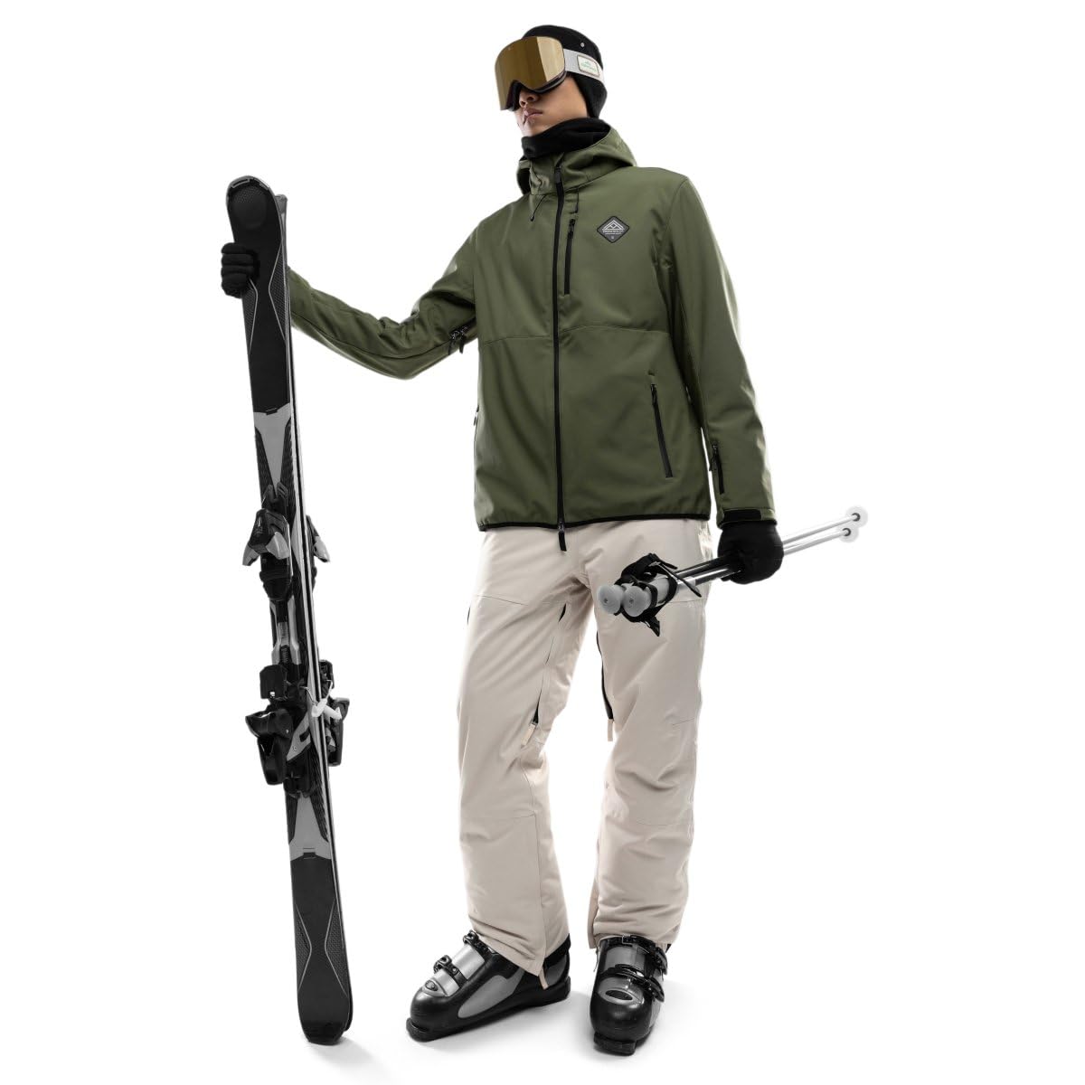 SIROKO - Kurtka Narciarska Softshell Siroko W2 Army - XS - Zielony