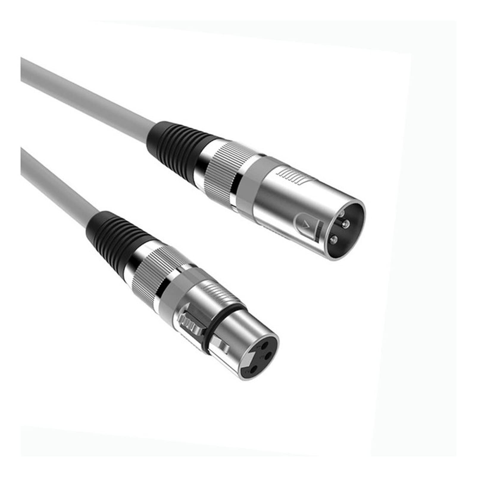 Kabel audio Xlr męsko-żeński M/f 3 Przypnij OFC Arkusz kabla audio + ekranowany pleciony do mikrofonu wzmacniacz 1M 2M 3M 5M 10m Linia audio (kolor: szary, Rozmiar : 10m)