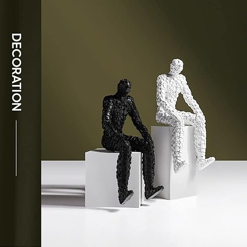 Miniatura 5 de ArtsPavilion Escultura abstracta de resina, esculturas de figura abstracta de estilo mosaico moderno, figuras coleccionables para decoración del
