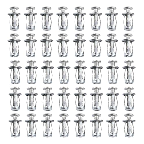 WJUAN 40 Piezas Tuercas de Pétalo, Pétalos M5 Tuercas de Expansión, Galvanizado Tacos Huecos de Metal, Tipo Linterna Extendida, para Paredes Huecas, Armarios, Elementos de Fijación