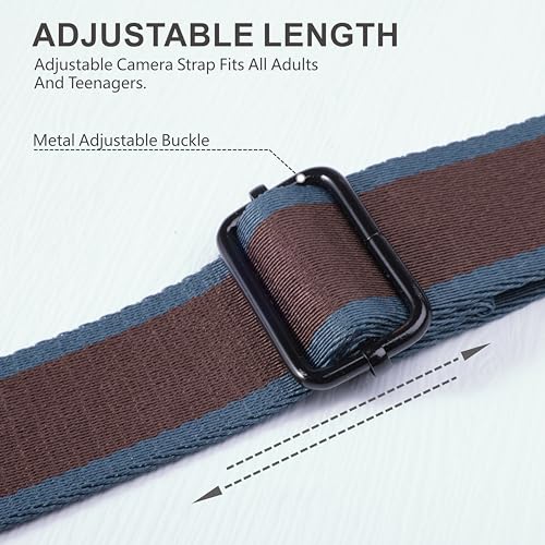 Image of Padwa Lifestyle Adjustable Camera Strap - 1.5 inch Top Layer Cowhide Head Camera Straps for Photographers, Cotton Adjustable Neck Shoulder & Crossbody Strap Quick Release for All Cameras and Binoculars