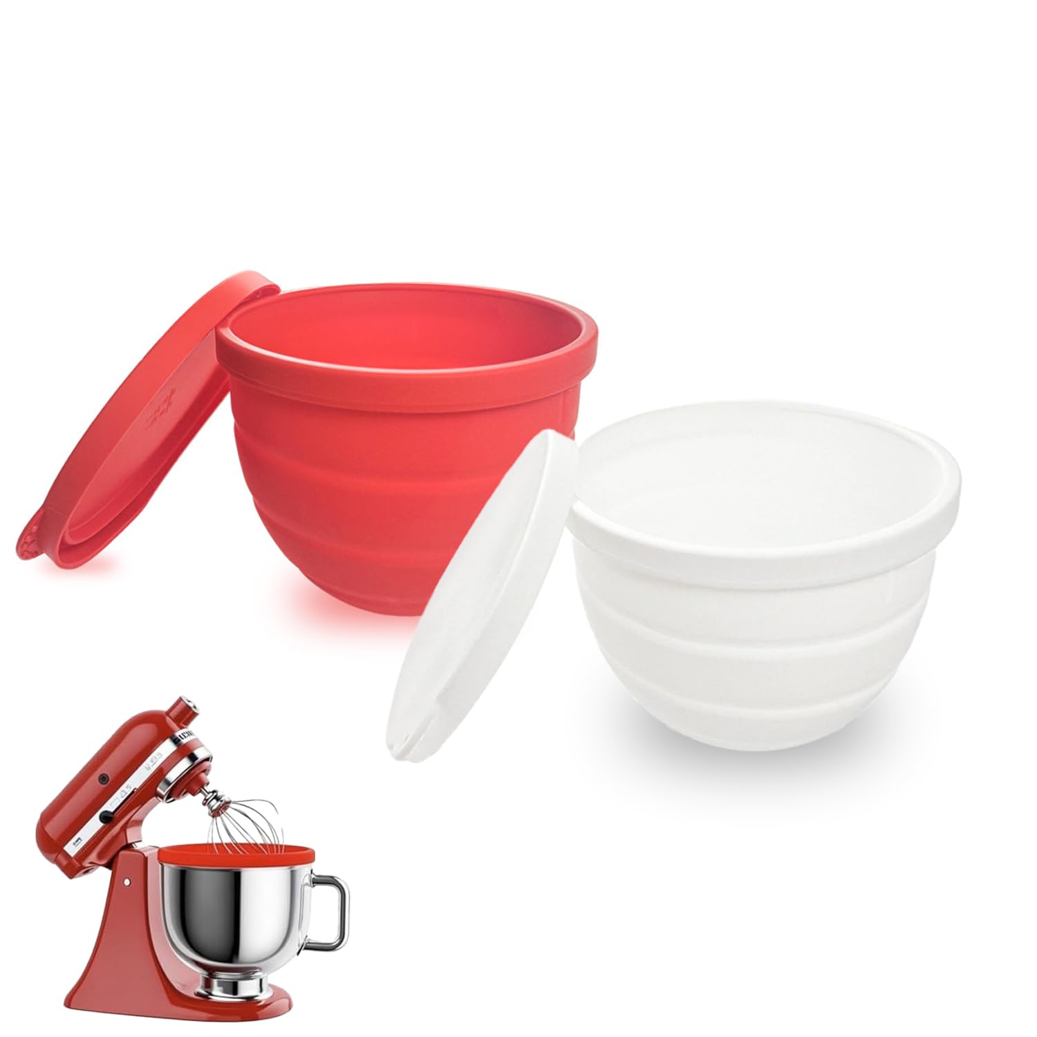 Doublure de bol mélangeur en silicone avec couvercles pour éviter les éclaboussures du mixeur 5L