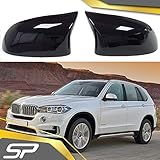 Design: M Optik Schwarz SpeedyParts® 1 Paar Spiegelkappen Außenspiegelkappen Spiegelabdeckungen M Optik Schwarz Glanz für F15 X6 F16 X3 F25 X4 F26 X5 2014-2018 (Black)