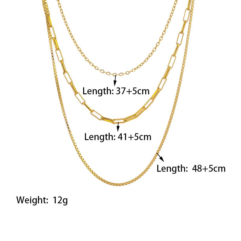 Herringbone Necklace for Women, Dainty Gold Layered Choker Necklace,14k Gold Plated Snake, Gold Paperclip Chain Choker Necklaces, Simple Gold Layered Necklaces, Gold Jewelry Gift for Women Girls4