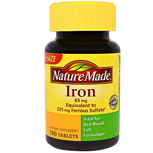 Nature Made Iron 65 mg Tablets 180 ea (Pack of 3)