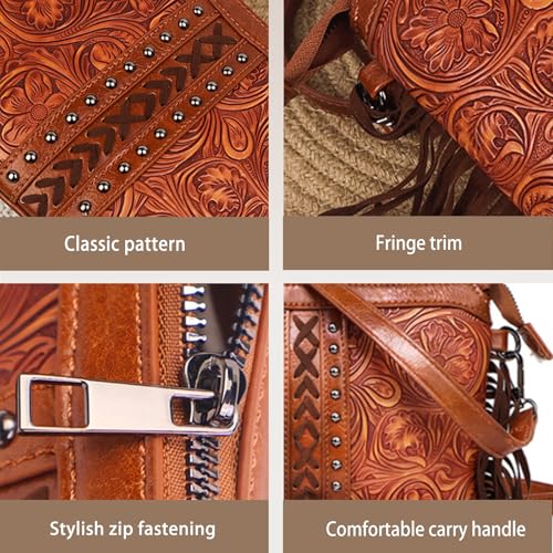 Bolso bandolera tipo hobo con flecos para mujer miniatura 5