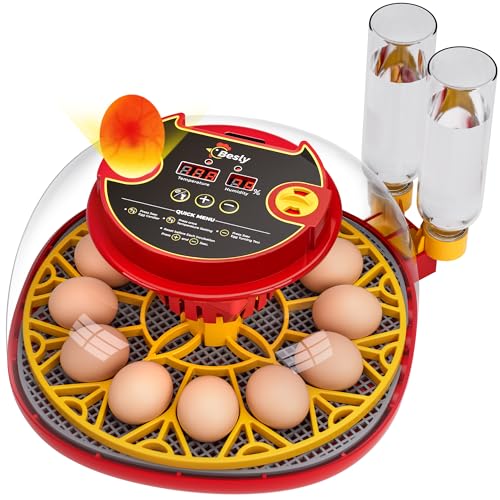 Incubator for Hatching Eggs,Automatic Turning,Temperature and Humidity Control Display,360° Viewing for Chicken, Duck, Quail Eggs, Ideal for Farm, Classroom, Home Use,2025 Upgraded 12 Egg Incubators