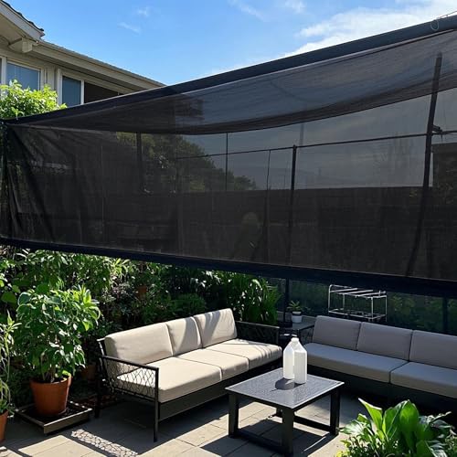 image for winemana Black Shade Cloth 50%, 5x20 FT Mesh Tarp - Garden Shade for G