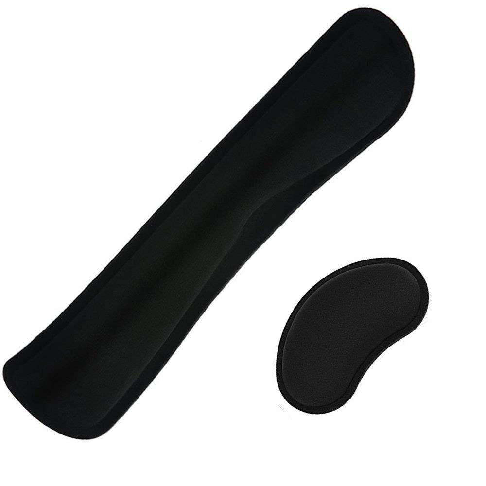 Keyboard Wrist Rest, Kigos Upgraded Lycra Mouse Keyboard Wrist Rest Support Pad Set, Ergonomic Wrist Cushion Support with Memory Foam Anti-Skid for Mac Gaming Typist Office Laptop