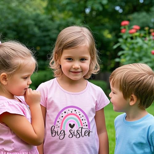 Big Sister Shirt Toddler Girls T-Shirt Promoted to Big Sister Clothes Outfit Announcement Tees Little Kids Top 2-7T2
