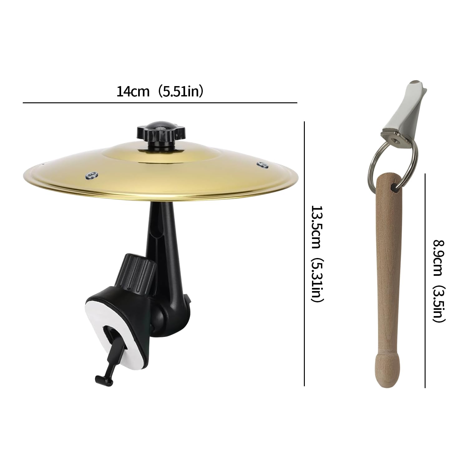 Paquete de 2 platillos de ventilación para coche, mini tambor de platillos con clip, platillo de choque universal para todos los vehículos, instalación sin herramientas y juguete musical duradero