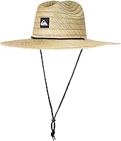 Quiksilver Pierside Boys Straw Lifeguard Sun Hat - Wide Brim, Adjustable Chin Strap for Beach Protection