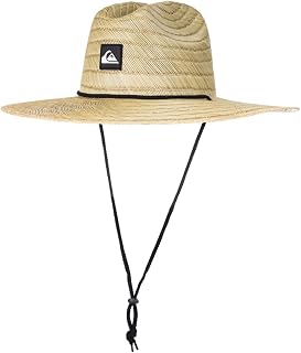 Quiksilver Pierside Boys Straw Lifeguard Sun Hat - Wide Brim, Adjustable Chin Strap for Beach Protection