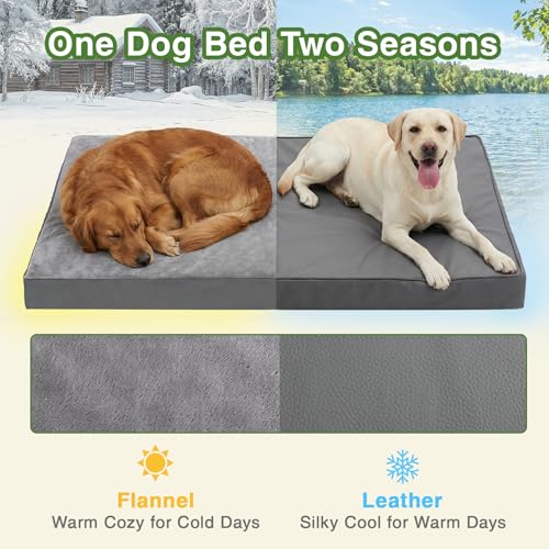 Image of Waterproof Outdoor Dog Bed Large Sized, Washable Crate Pad 35 inch Orthopedic