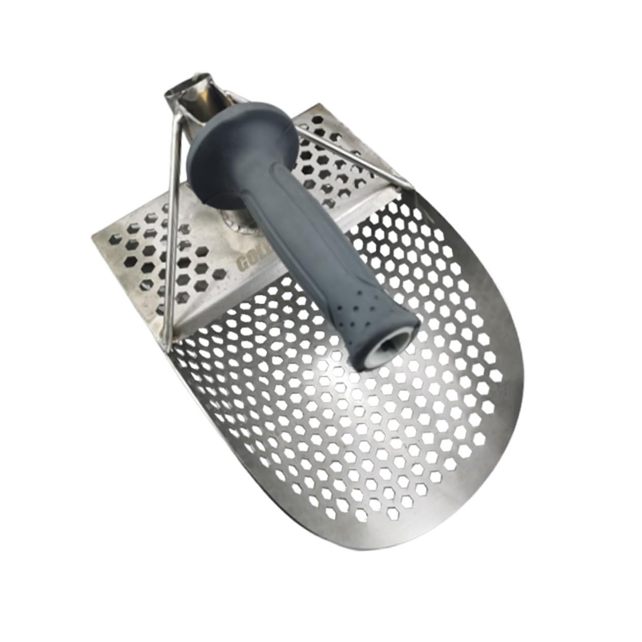 Yardwe Metal Sifter Shovel Beach Digging Tool Stainless Steel Filter Sifting Scoop for Sand Metal Detector Random Color