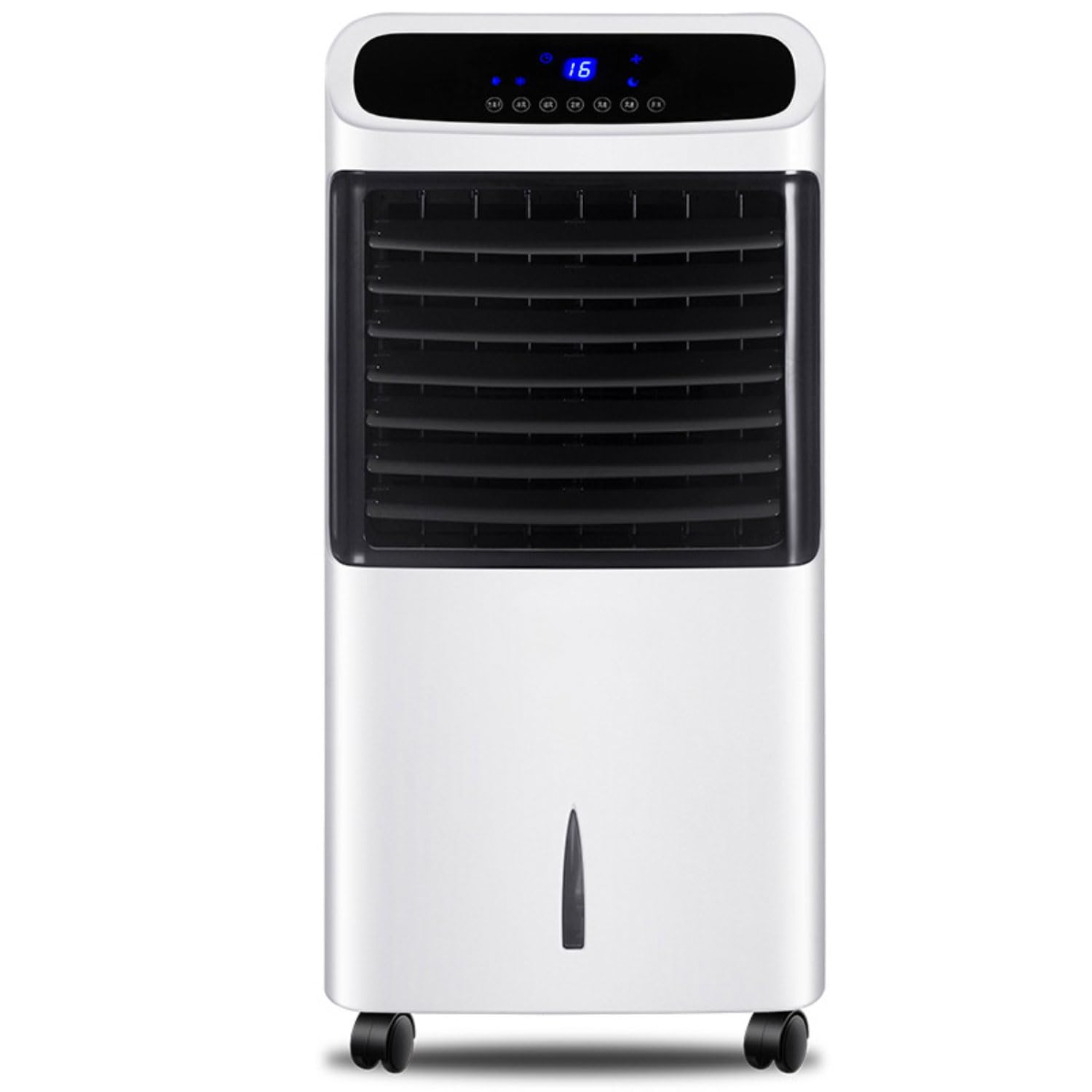 12LClimatizador Evaporativo Humidificador Bajo Consumo 70W Enfriador de Aire Portátil con Pantalla LED 12h Temporizador 80°Oscilación 3 Velocidades Ventilador de Enfriamiento para Coche Oficina