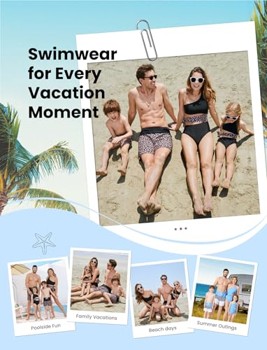 PATPAT Family Matching Swimsuits Mommy and Me One Shoulder Cutout Colorblock Bathing Suits One Piece Swimwear Sets2