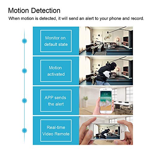 Poetele Camera Smoke Detector Wireless Hidden Camera WiFi 1080P Nanny Cam Motion Detection Home Security Wall Mount Camera Remote Control Android iOS Free App PC View No Audio