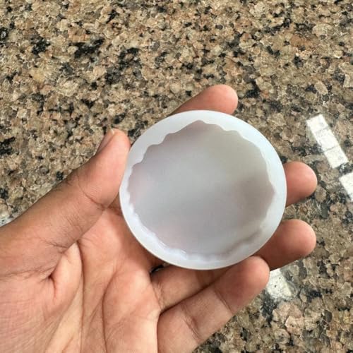 Image of R H Lifestyle Silicone Mould Set for Resin Art - Round Agate Coaster and Photo Frame Epoxy Casting Tray - 4 Pieces, 2 Inch