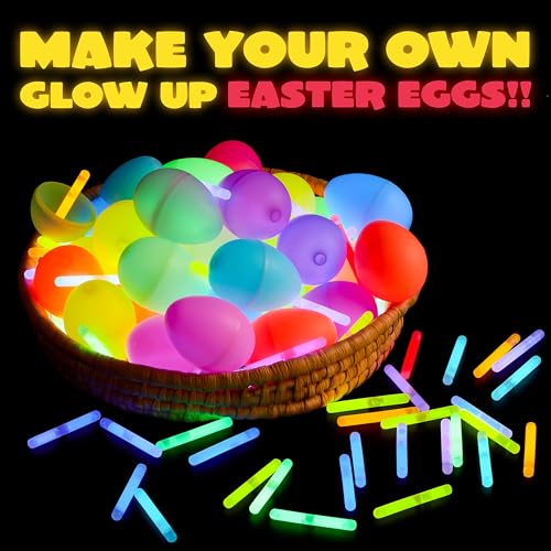 JOYIN 100 Mini Glow Sticks(1.7"), 8 Colors, Glow in The Dark for Easter Eggs Party Favors,Easter Basket Stuffer Party Pack, Weddings Classroom Decorations Prizes - Image 4