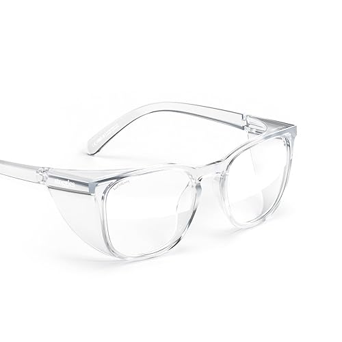 Miniatura 25 de Stoggles - Lentes de seguridad con certificación Z87.1, modelo oficial, diseño cuadrado, antiniebla y con bloqueo de luz azul (mediano, transparente)