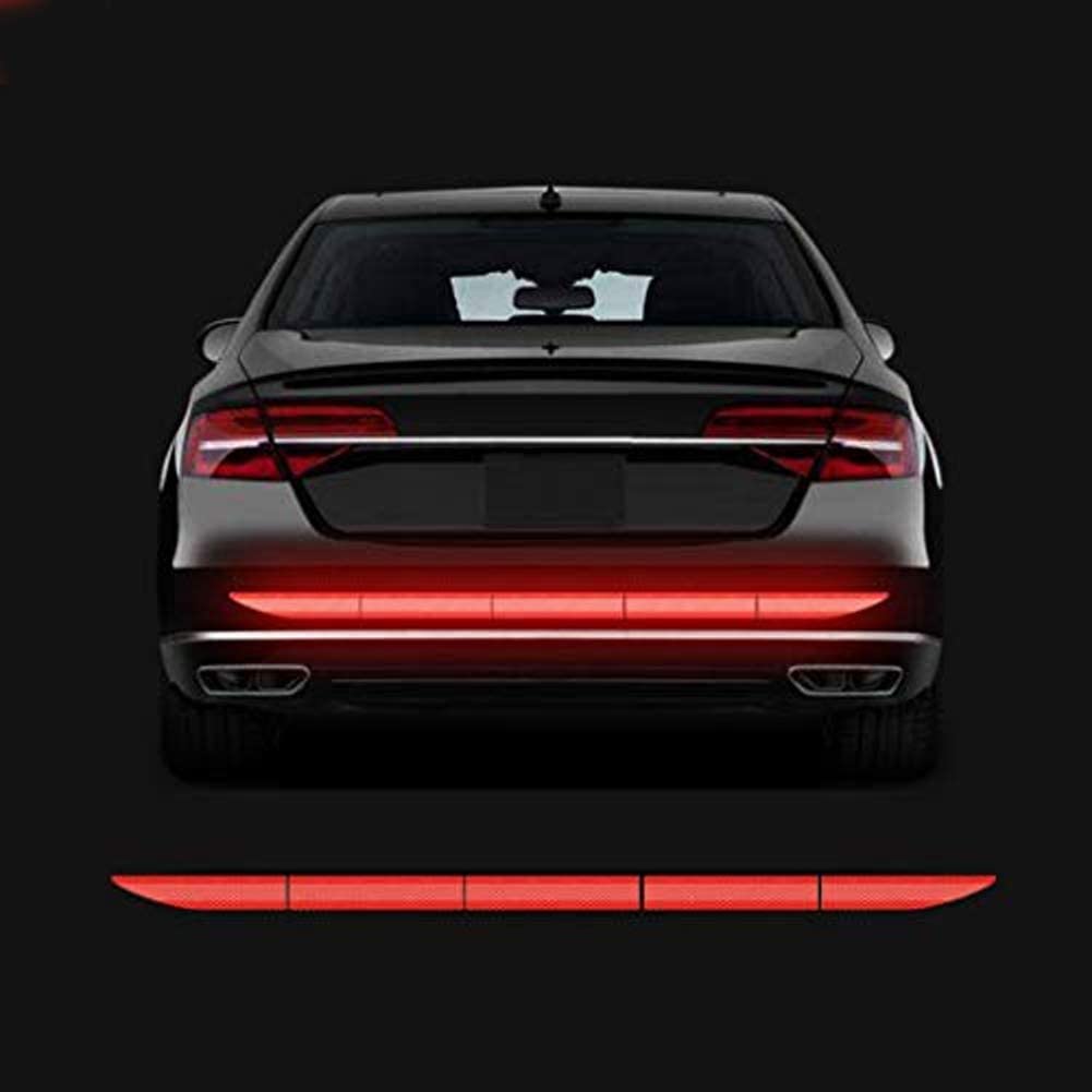 Obvie Car High Intensity Reflective Sticker Warning Safety Reflector Strips Universal Strong Reflective Warning Scratches Protector Stickers for Car Night Visibility 5 pcs Set - 90x3.5 cm (Red)-image-7