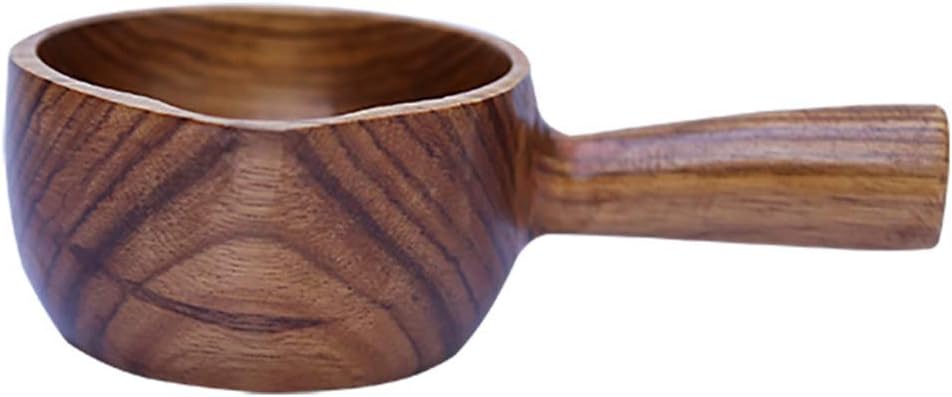 BESTONZON Wooden Water Ladle Water Dipper Bath Ladle for Sauna Garden Tea Ceremony Japanese Style, Wood Retro Wooden Bailer Rice Spoon Bath Salt Scoop Kitchen Serving