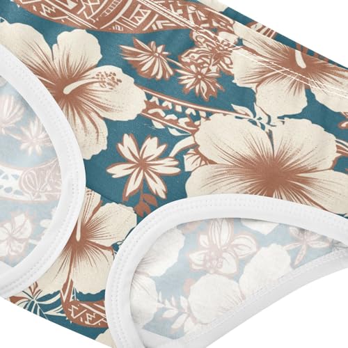 Wusikd Hibiscus Girls' Underwear Cotton Flowers Girls Briefs Soft Toddler Underwear 2T4