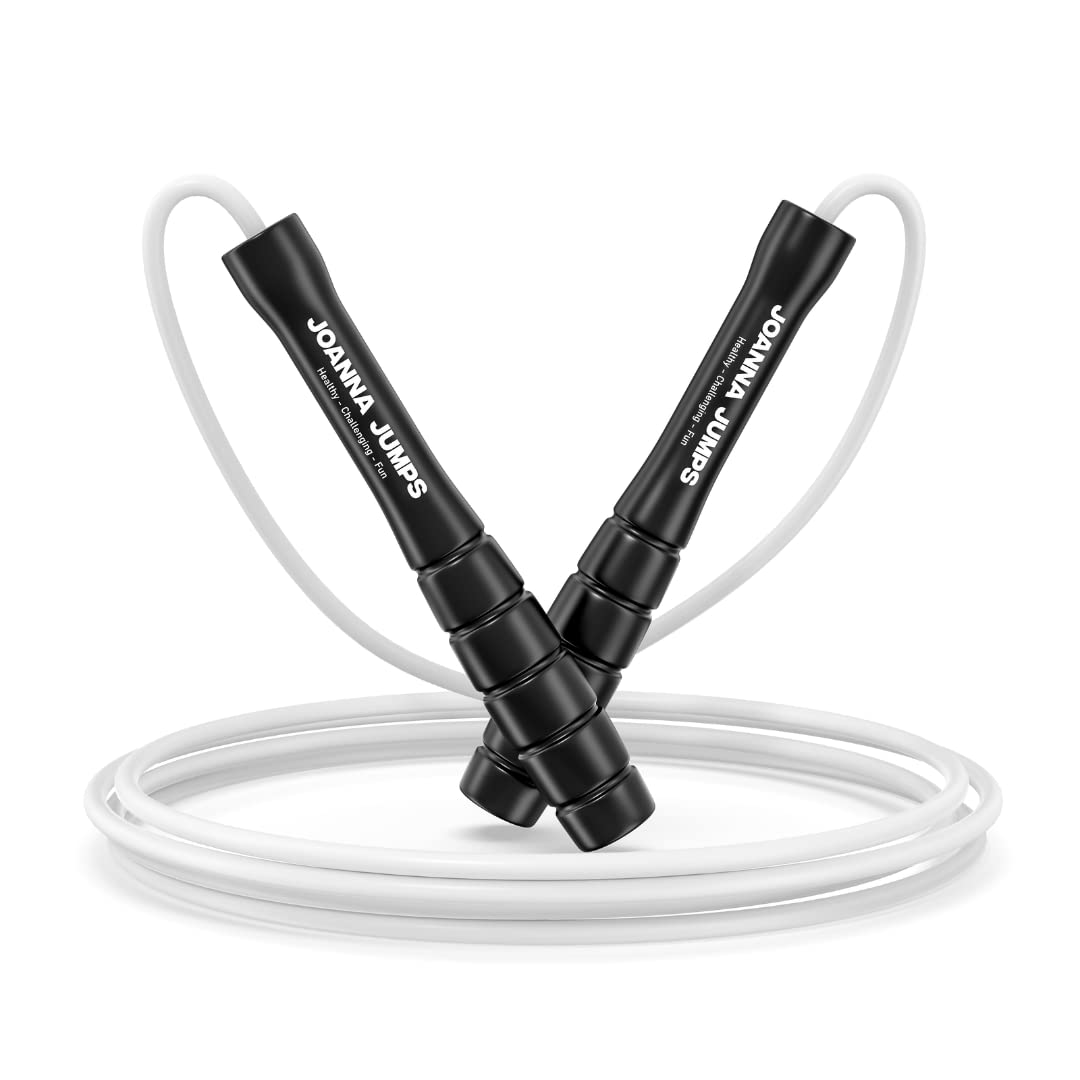 Weighted Jump Rope for Fitness and Boxing (7mm) - Adjustable Jump Ropes with Plastic Handles - Tangle-Free Skipping Rope for Cardio and Endurance Training