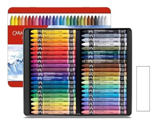 Caran d'Ache Neocolor II, Wachspastellkreiden, Aquarellstifte, 40 Stück und 1 EMI Craft Postkarte