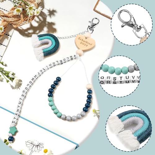 CPRNQY Rechenkette, Rechenhilfe 1 Klasse, Einschulung Geschenk Junge Blau Rechenkette 2025 Schulkind Geschenk Schultüte Füllung Schulanfang Geschenk Glücksbringer Mit Grußkarte