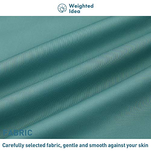 Weighted Idea Bamboo Weighted Blanket Cool Removable Duvet Cover 60''x80'' (100% Natural Bamboo, Sea Grass Blue)