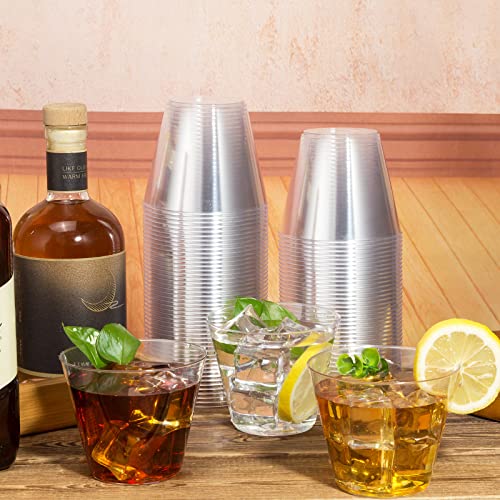 100 Pack Clear Plastic Cups 9 Oz Plastic Party Cups Heavy Duty Clear Disposable Cups For Wedding Disposable Plastic Wine Glasses Hard Plastic Cups Tumblers Recyclable And Bpa Free #TOP3