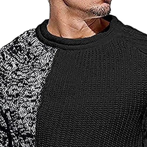 Men's Color Block Knitted Pullover Winter Ribbed Comfort Sweater Stylish Twisted Long Sleeve Sweaters2