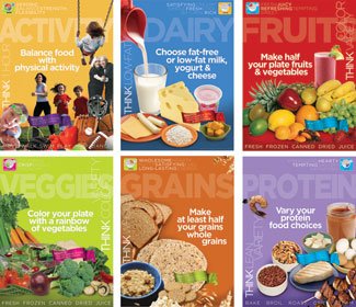 Learning ZoneXpress MyPlate Food Group Poster Set for Classrooms, Health Offices | Set of Six, 18" x 24" Laminated Posters