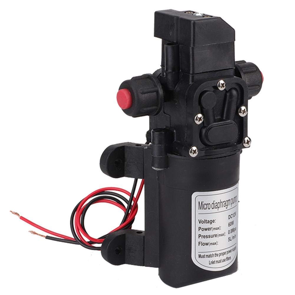 Pompa Acqua Ad Alta Pressione Pratica Efficiente Pompa Acqua Autoadescante Micro Membrana DC 12V 116Psi 60W Pompa Acqua Autoadescante con Materiale Durevole per Roulotte, Barca,