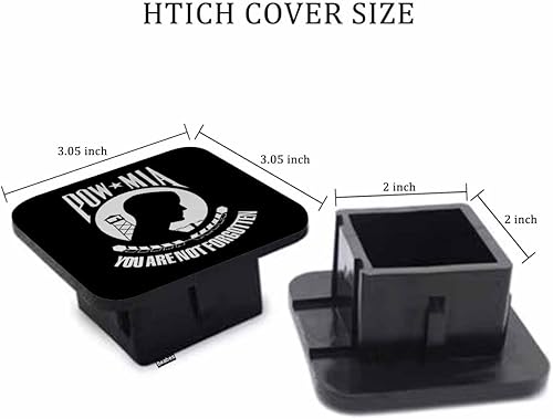 Miniatura 2 de POW MIA Flag - Cubiertas para enganche trasero de automóvil, con la bandera con texto en inglés "You are Not Forgotten", cubierta cuadrada para