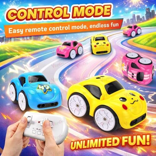 Image of VikriDA Magic Induction RC Sensor Car with 2.4GHz Remote Control, Smart Music & LED Lights, Line Sensing Infrared Following Mini Car, Educational Racing Toy for Boys & Girls