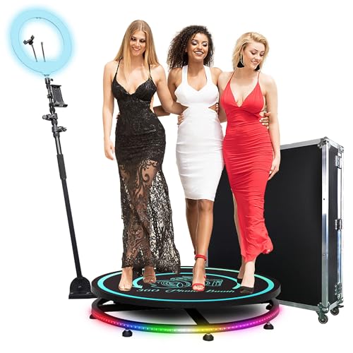 MWE Photobooth 360 Machine avec Flightcase, Personnalisation du Logo, Télécommande Logiciel, pour...