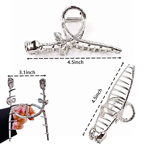 Pinza de Pelo Flor Grande para Mujer Dorada/Plata miniatura 2